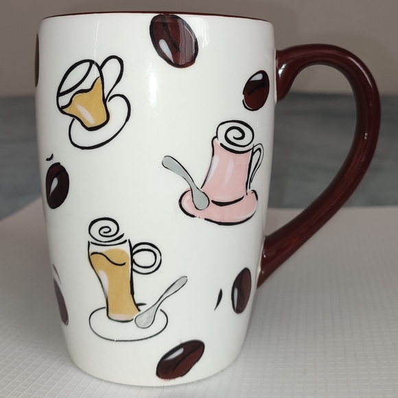 Large Coffee Mug Cup Coffee-Themed Ceramic Mug Handle - Picture 1 of 9